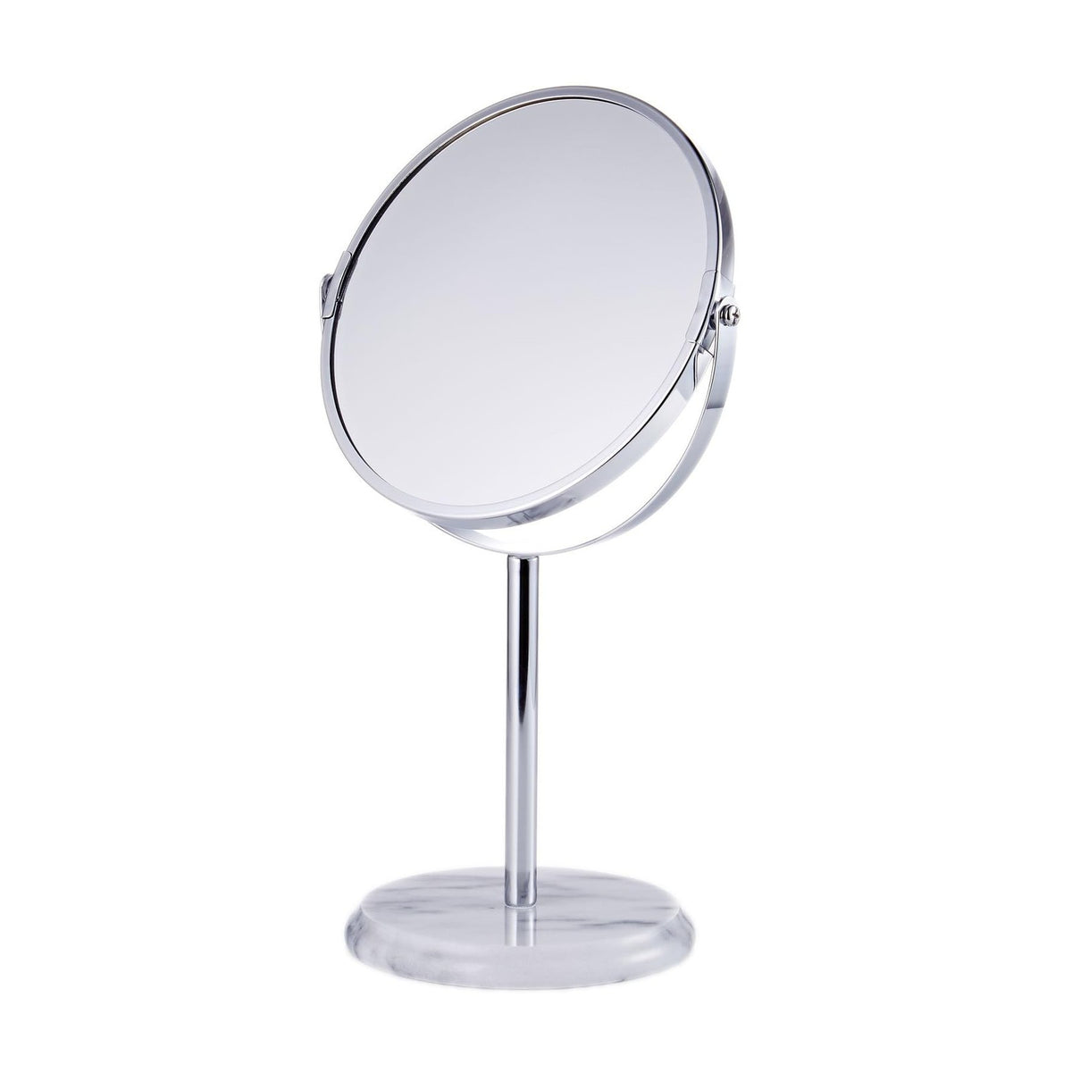 White Marble Vanity Mirror - 13.5-Inch Tabletop Makeup Mirror