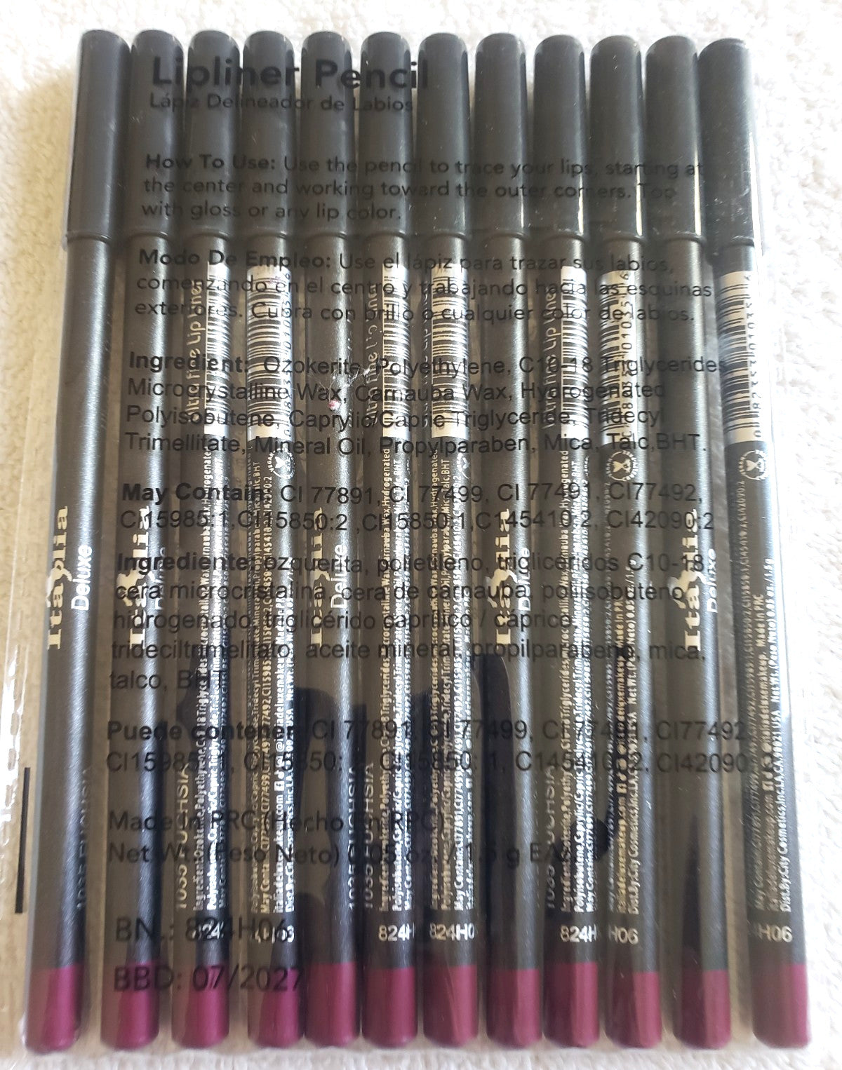 Ultra Fine Lip Liner Pencils - Assorted Colors, Long Lasting, Soft & Smooth