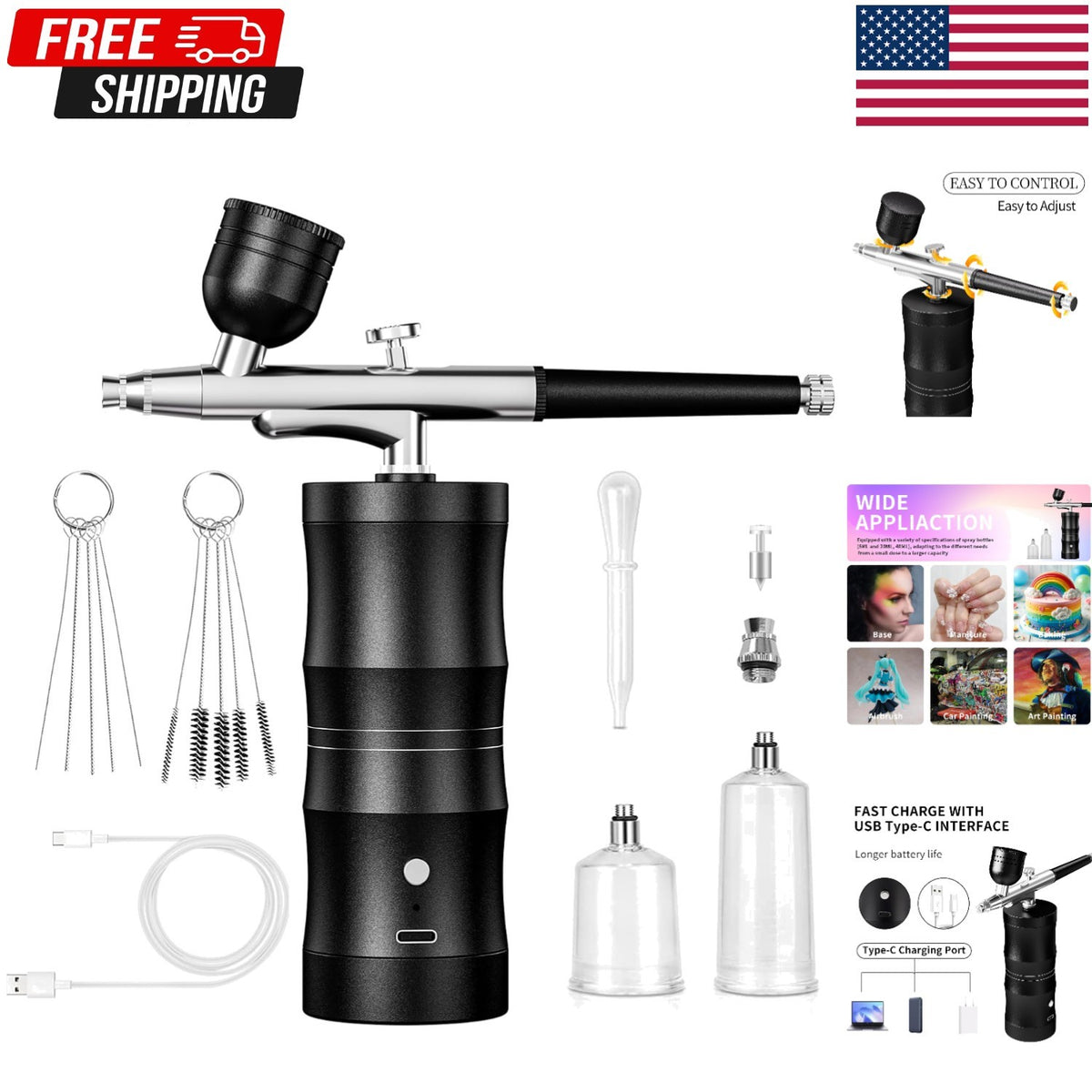Professional Airbrush Kit with Compressor for Art, Makeup, Nail & Cake Decorating