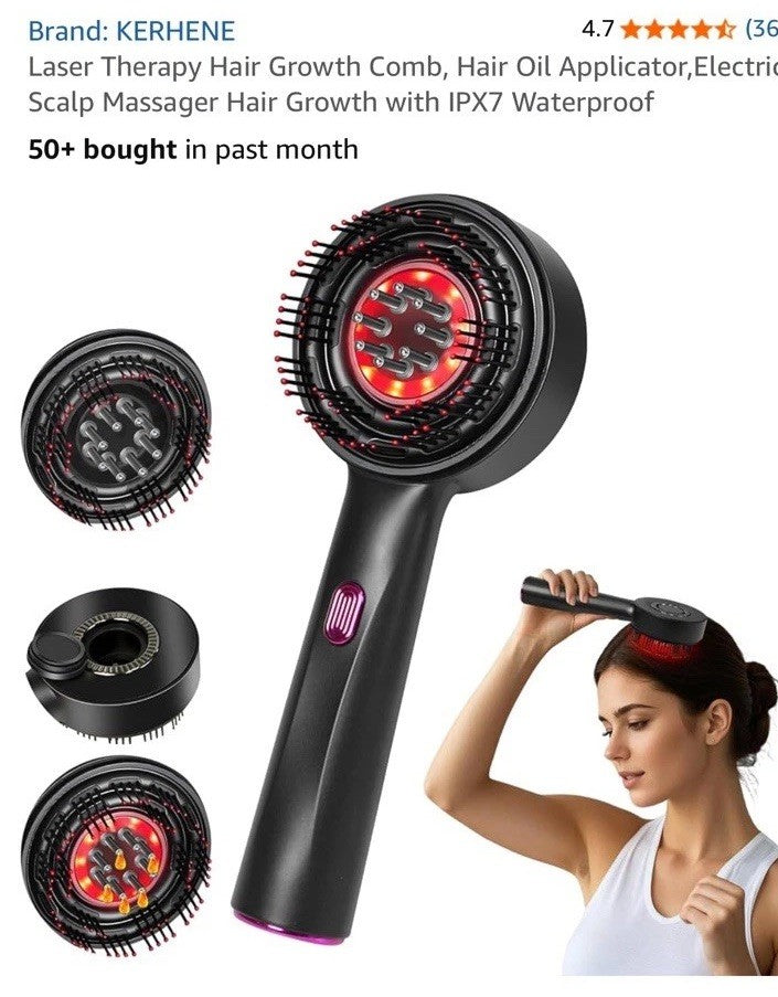 Laser Therapy Hair Growth Comb Oil Applicator Electric Scalp Massager