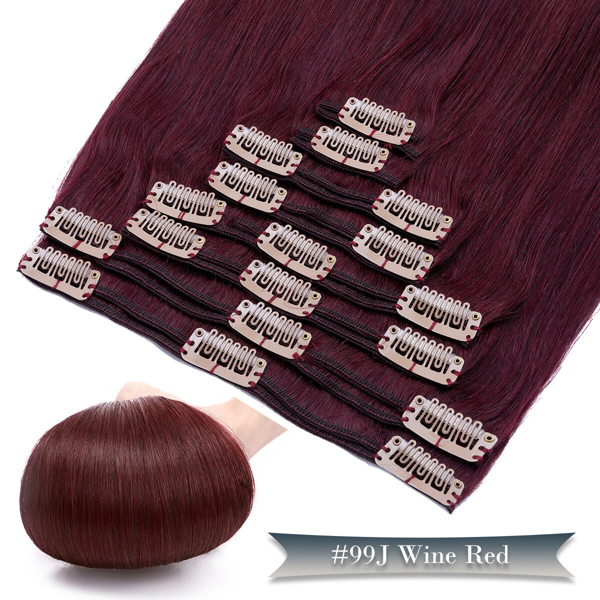 Double Weft Clip-In Human Hair Extensions Full Head - Thick & Tangle-Free