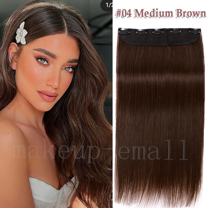 Natural Clip-In Hair Extensions with Balayage Color - Long & Thick One Piece