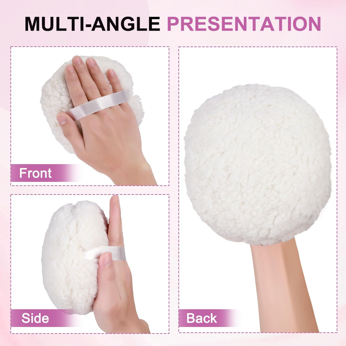 Reversible Body Powder Puff with Storage Case - Extra Large Soft Sponge