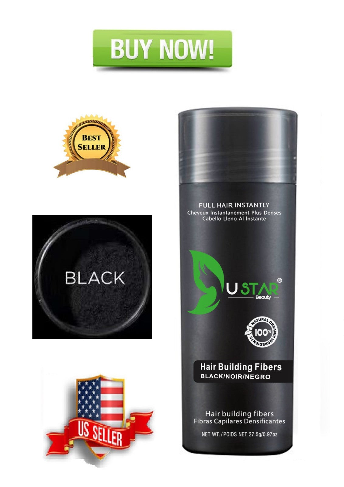 Hair Building Fibers 27.5g - 9 Colors