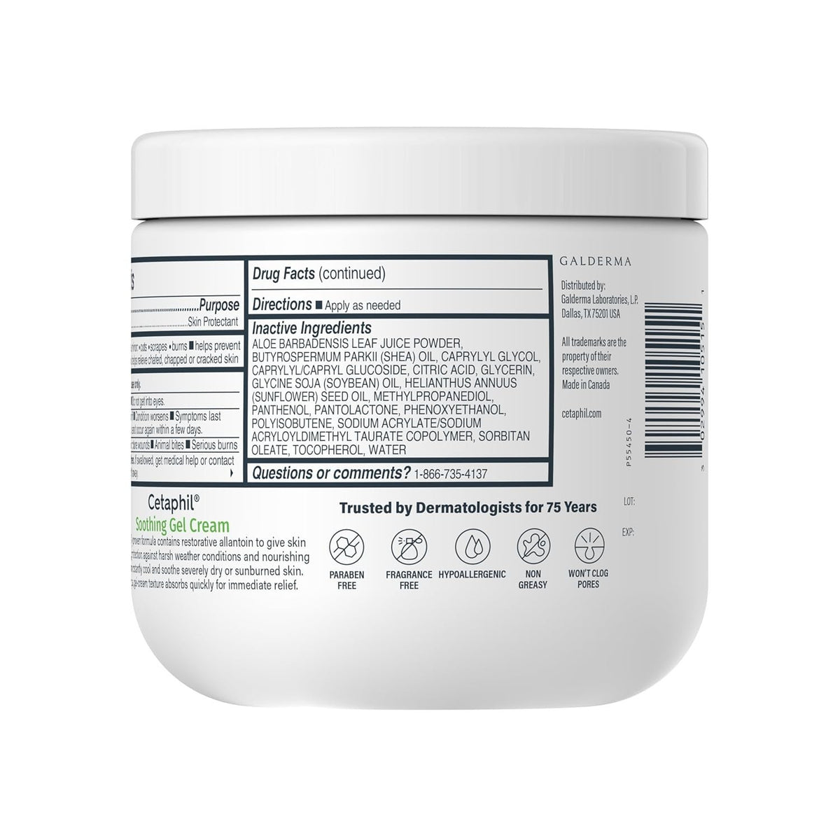 Cetaphil Soothing Gel Cream with Aloe 16oz - Hydrating Skin Care