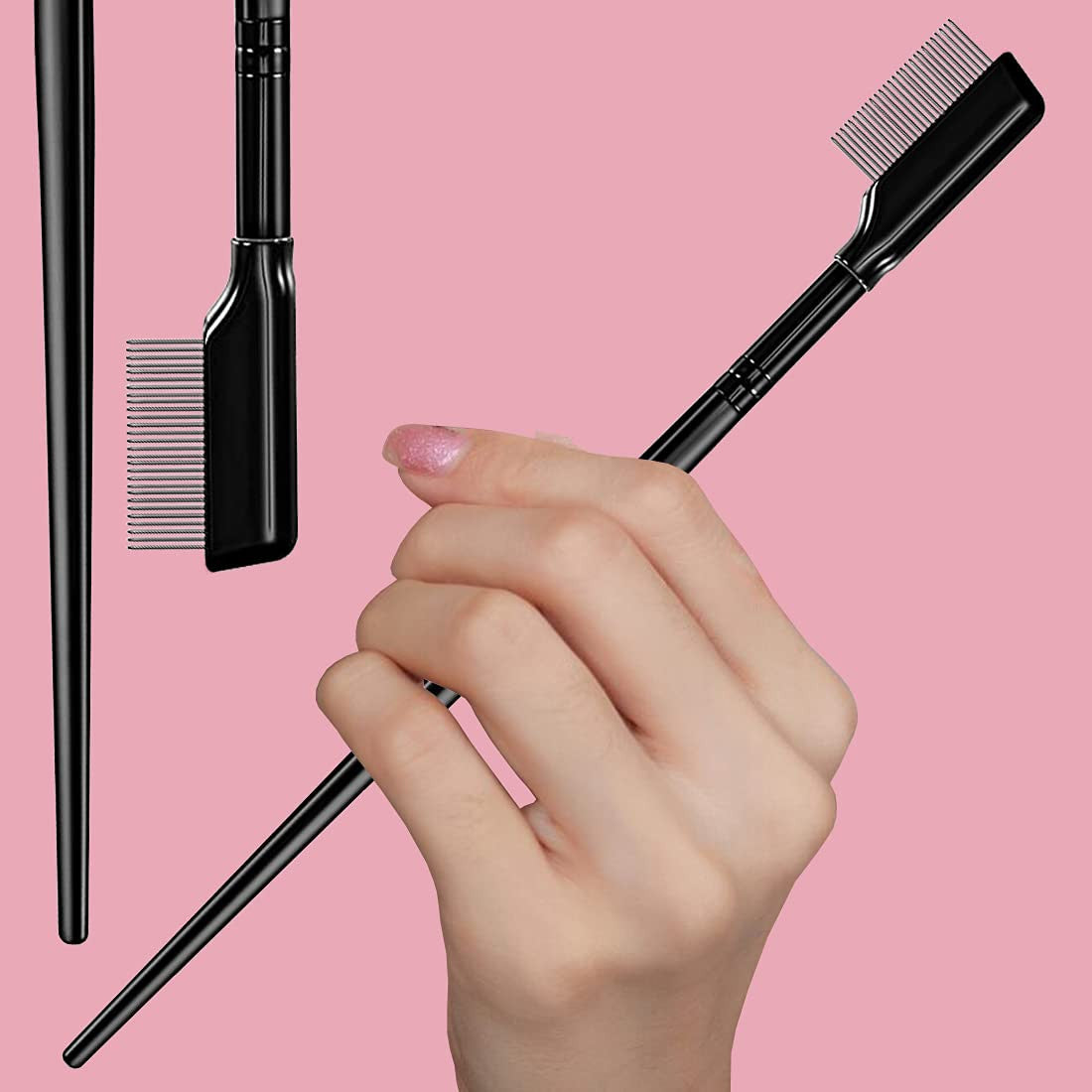 Stainless Steel Eyelash Comb Set for Perfect Lash Separation - 2 Pieces