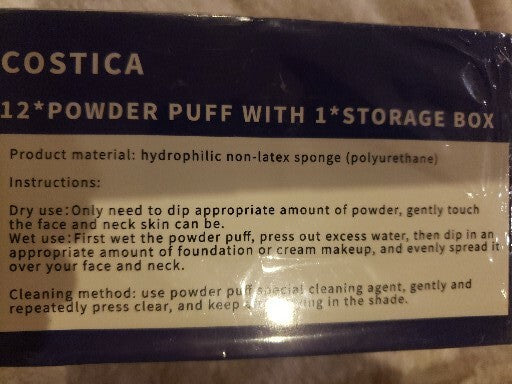 12 Pack Makeup Powder Puffs with Storage Box - Cosmetic Application Tools