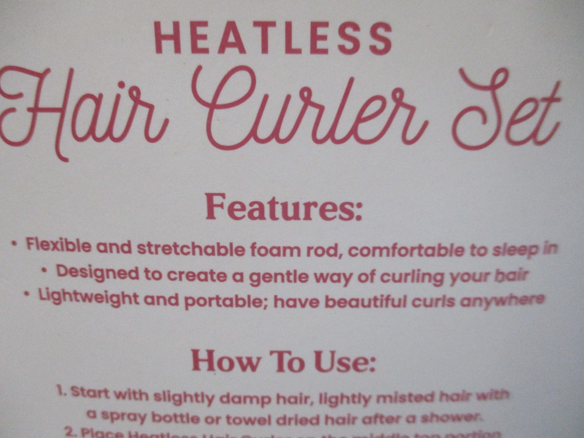 Heatless Hair Curler Set for Overnight Curls with Ties & Clips