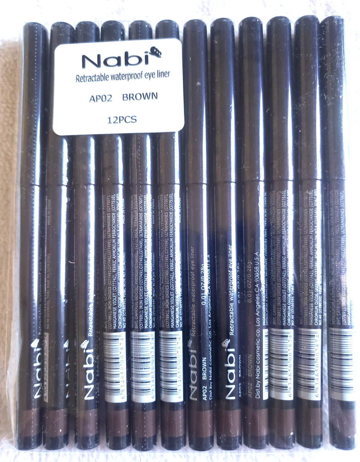 Retractable Waterproof Eyeliner Set - All Colors, 12pcs Lot, Safe & Smudge-Proof