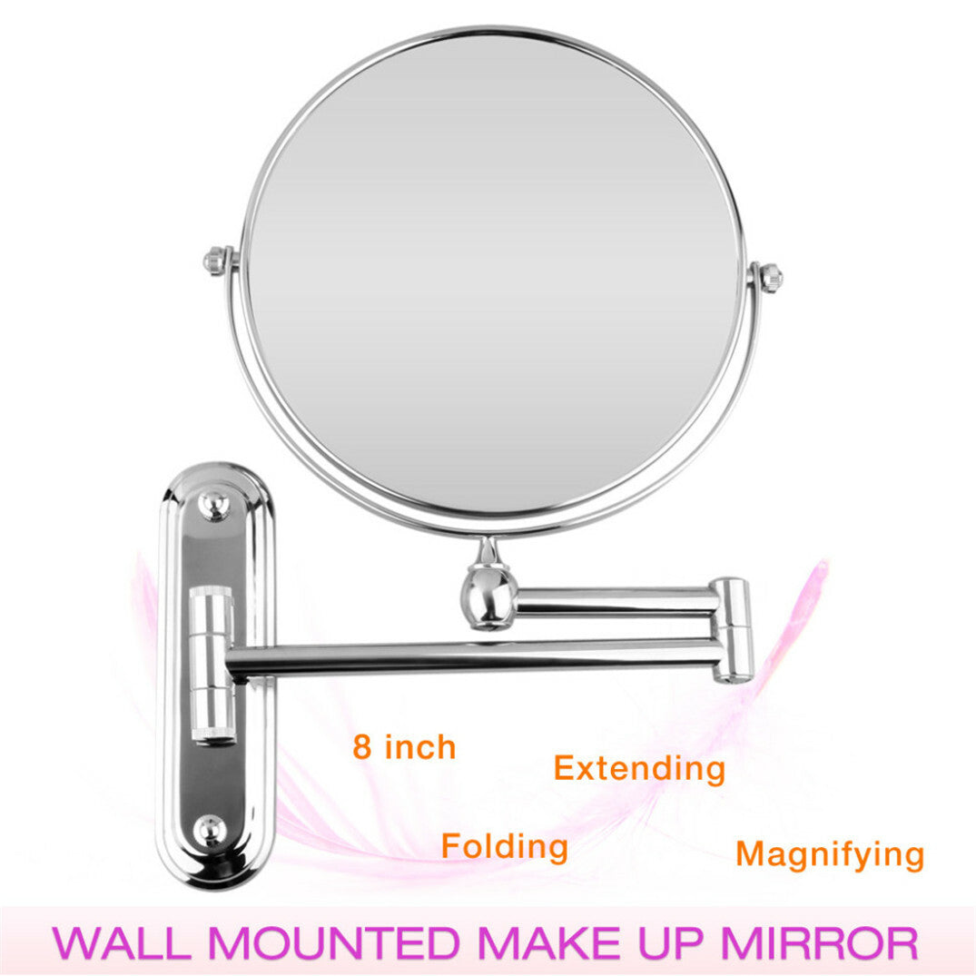 Wall Mounted Makeup Mirror with 10x Magnification & Adjustable Height