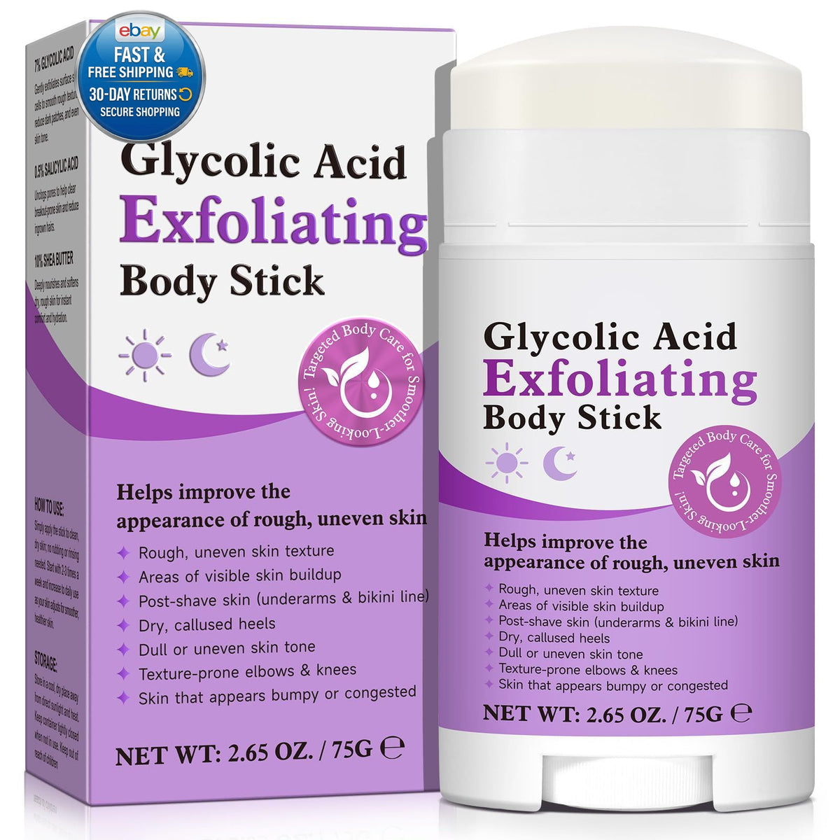 Glycolic Acid Exfoliating Body Stick with 7% AHA & 0.5% BHA – Solid
