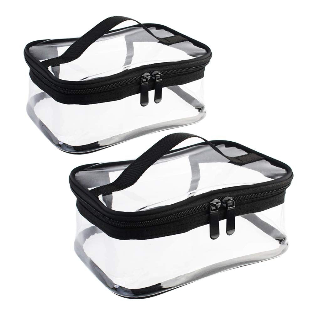 Clear Waterproof Makeup Bag Set with Zipper - Portable Cosmetic Organizer
