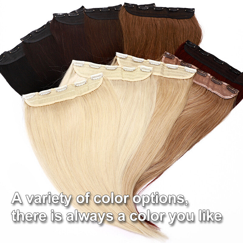 Remy Clip In Hair Extensions Full Head Thick One Piece - Blonde & Dark Colors