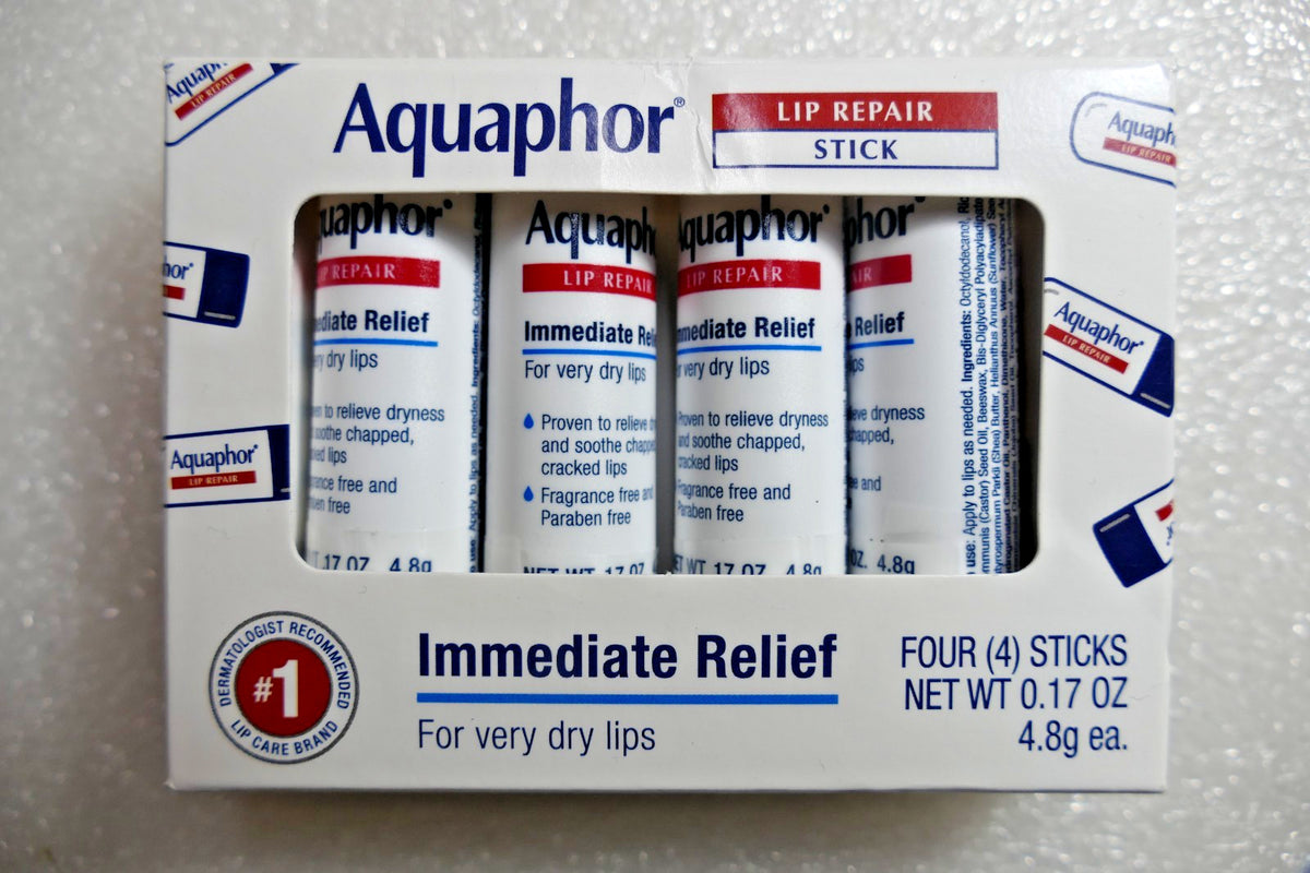 Lip Balm Stick Pack - Soothes Dry, Chapped Lips - 4 Count 0.17 oz Each