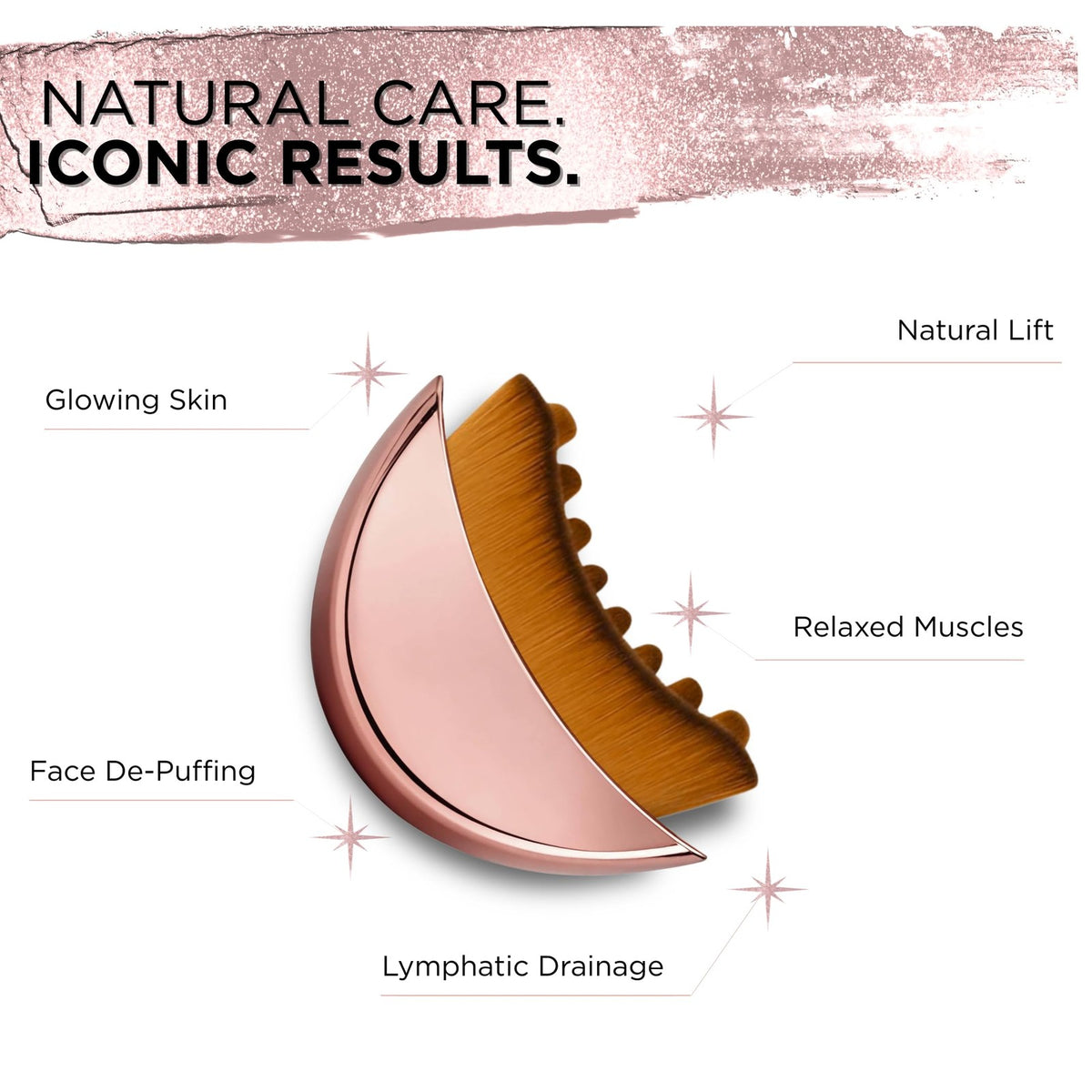 Lymphatic Face Brush for Puffiness Reduction - Rose Gold