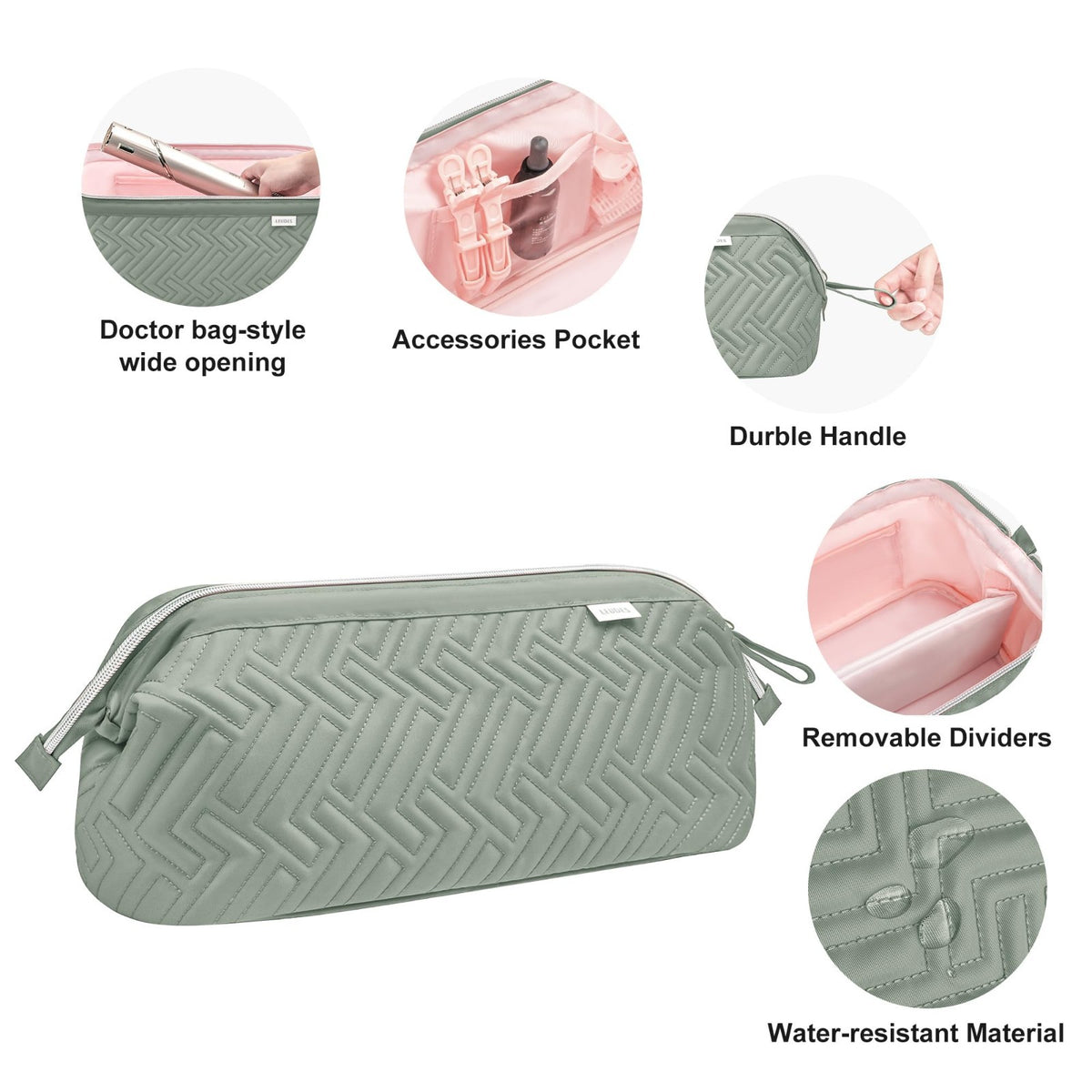 Travel Hair Tool Organizer Bag Waterproof Storage Case for Curling Iron & Dryer