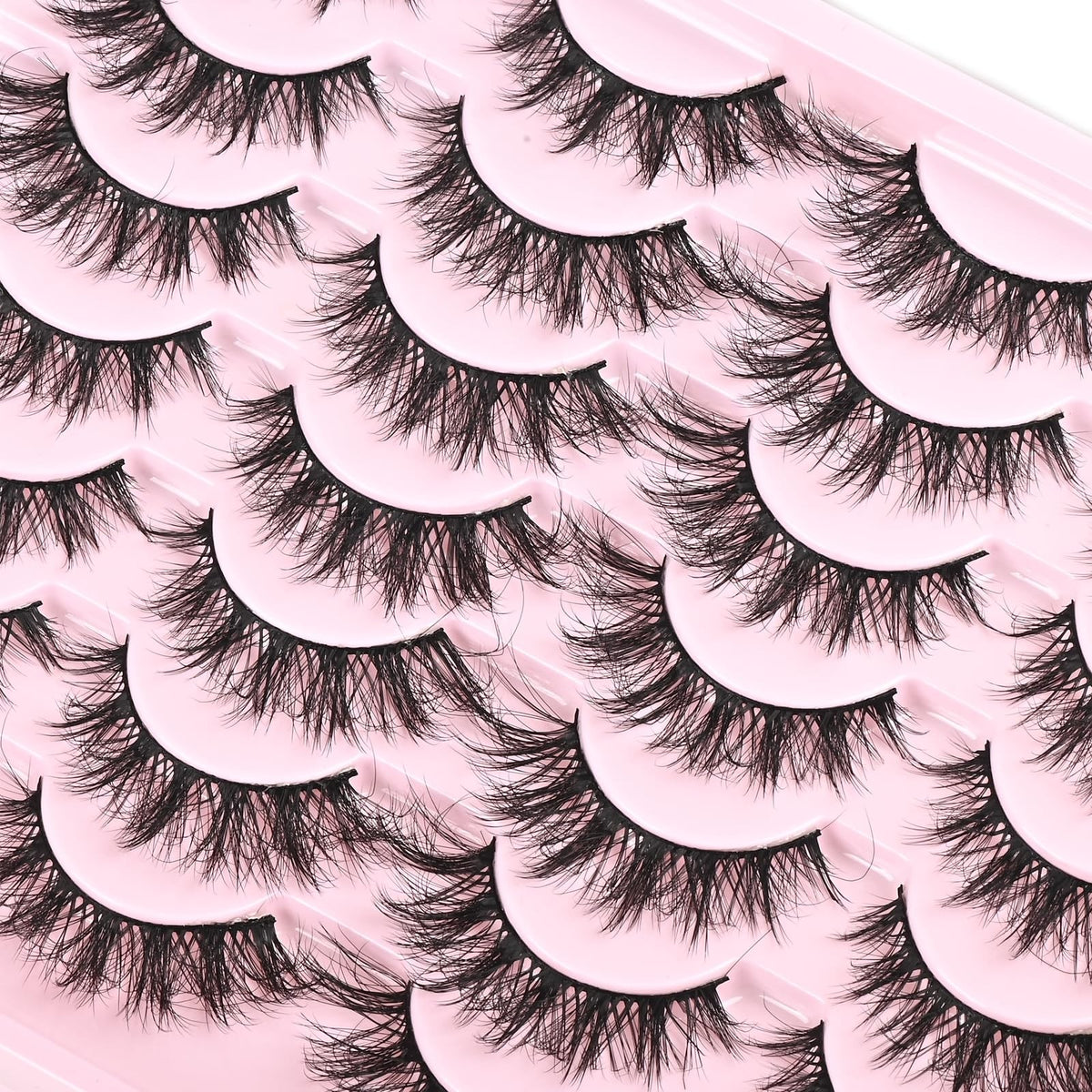 Short Natural Cat Eye Lashes 15mm - 14 Pairs Black Faux Synthetic