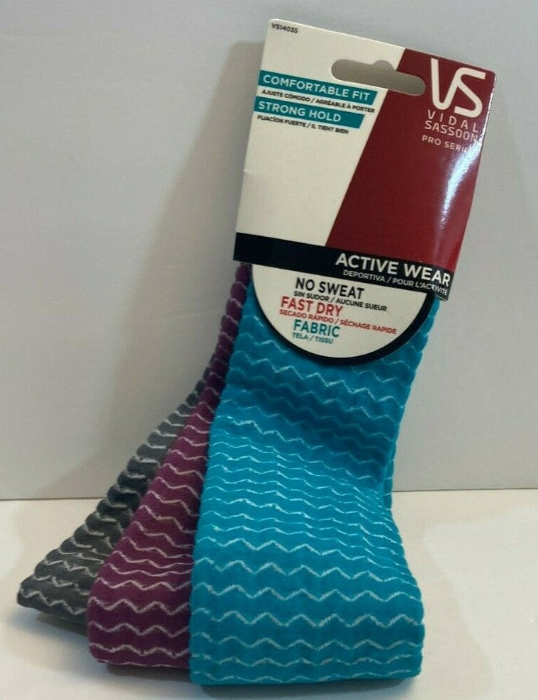 Vidal Sassoon Active Wear No Sweat Fast Dry Hair Band Head Blue