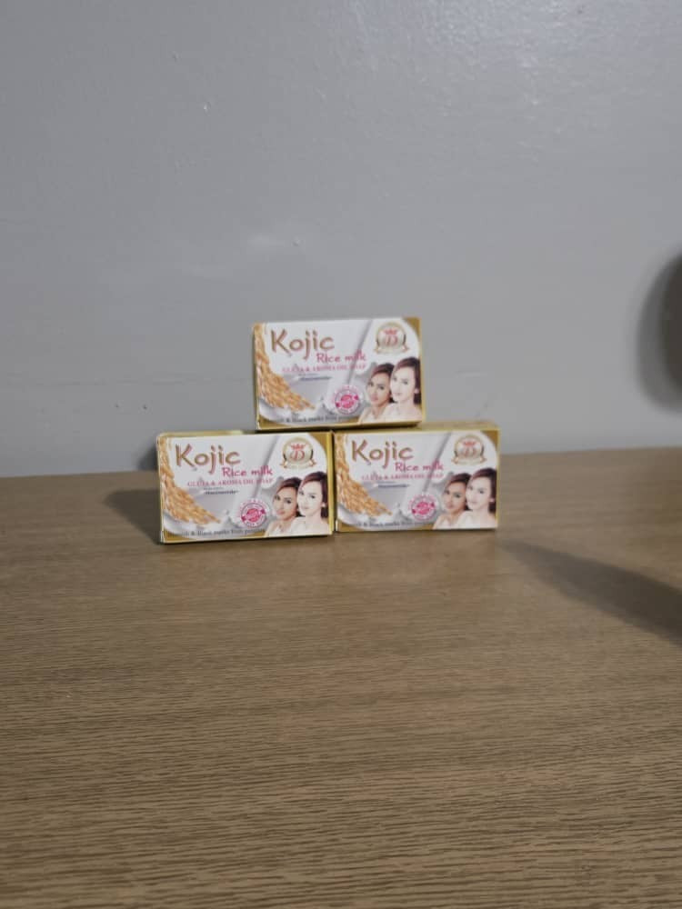 Kojic Rice Milk Bar Soap Set - 3 Bars for Brightening & Skin Care