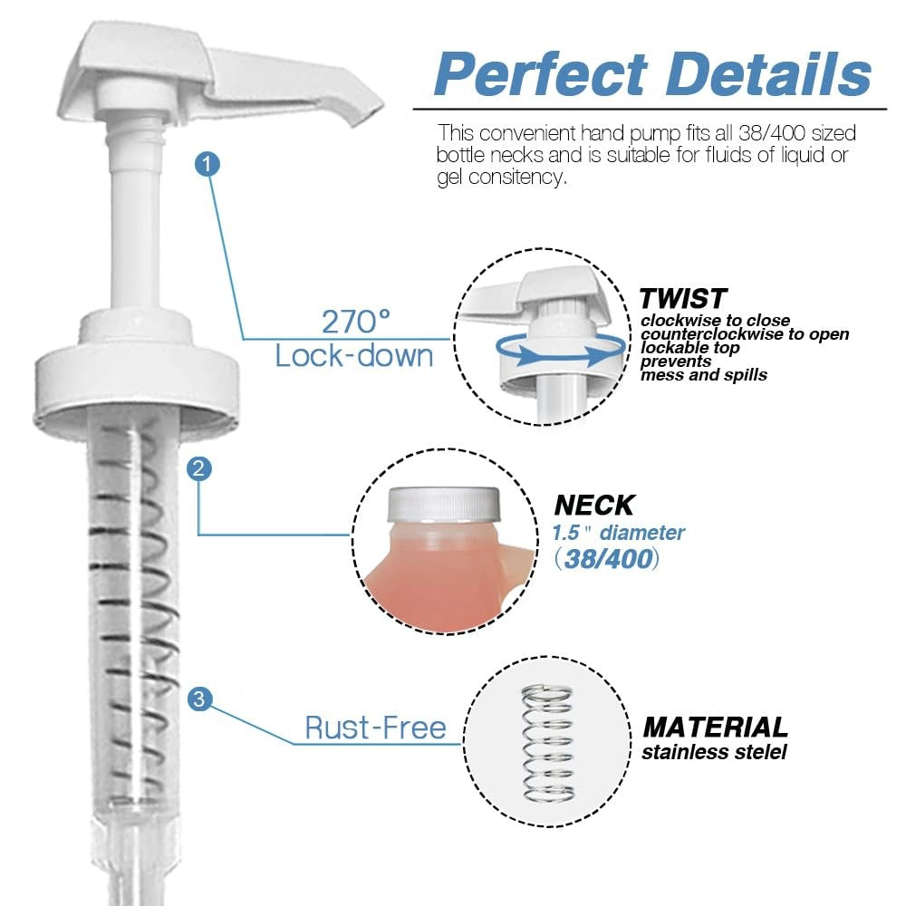 2 Pack White 38-400 10cc Gallon Jug Pump Dispenser for Liquids