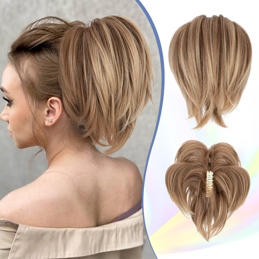 8-inch Short Claw Ponytail Hair Extension Clip for Messy Bun & Ponytail Styles