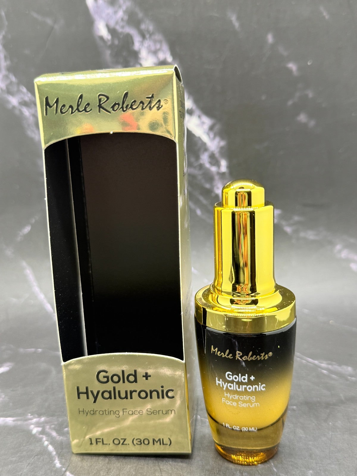 Hydrating Face Serum with Hyaluronic Acid and Gold - 1 oz / 30 ml