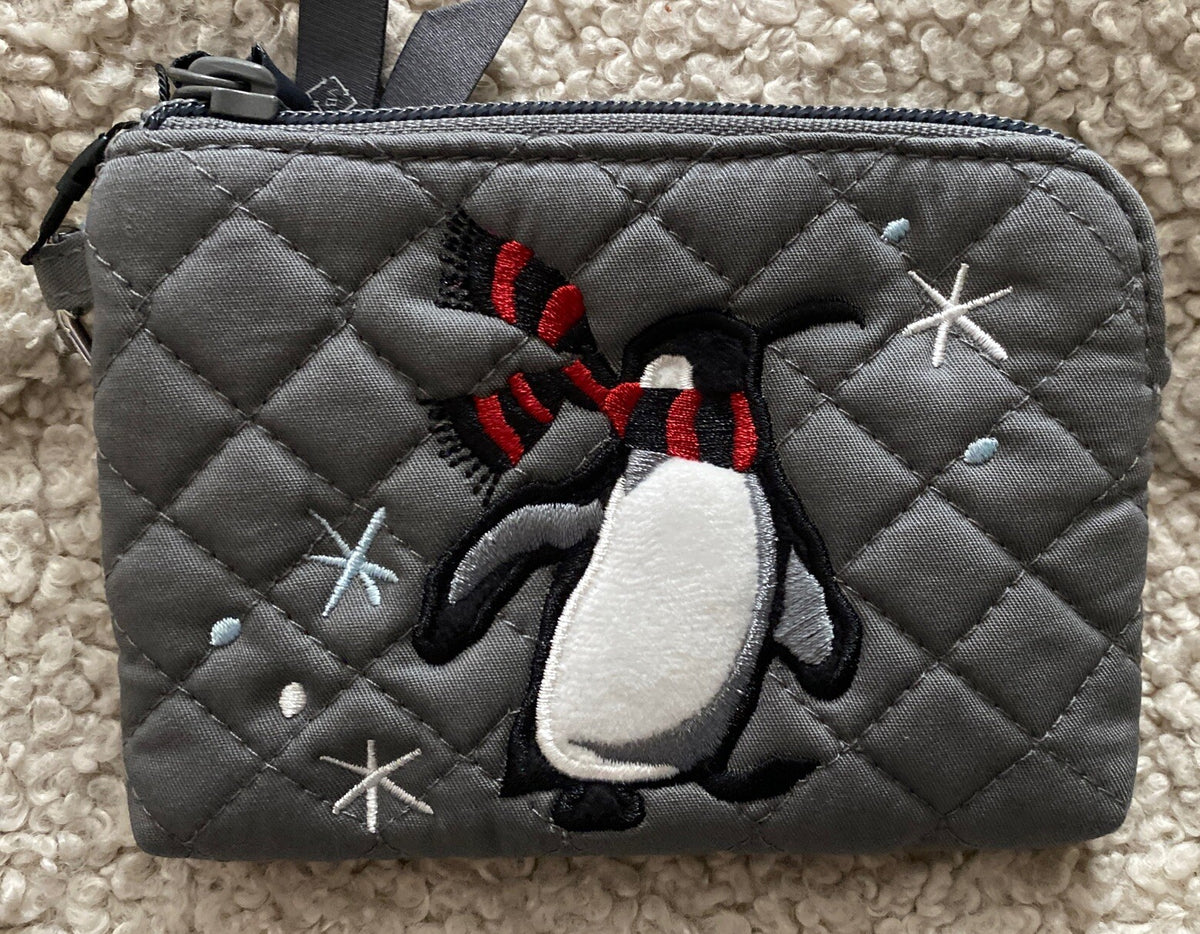Vera Bradley Holiday Penguin Clip and Zip Mini Pouch Pair - Gift Set