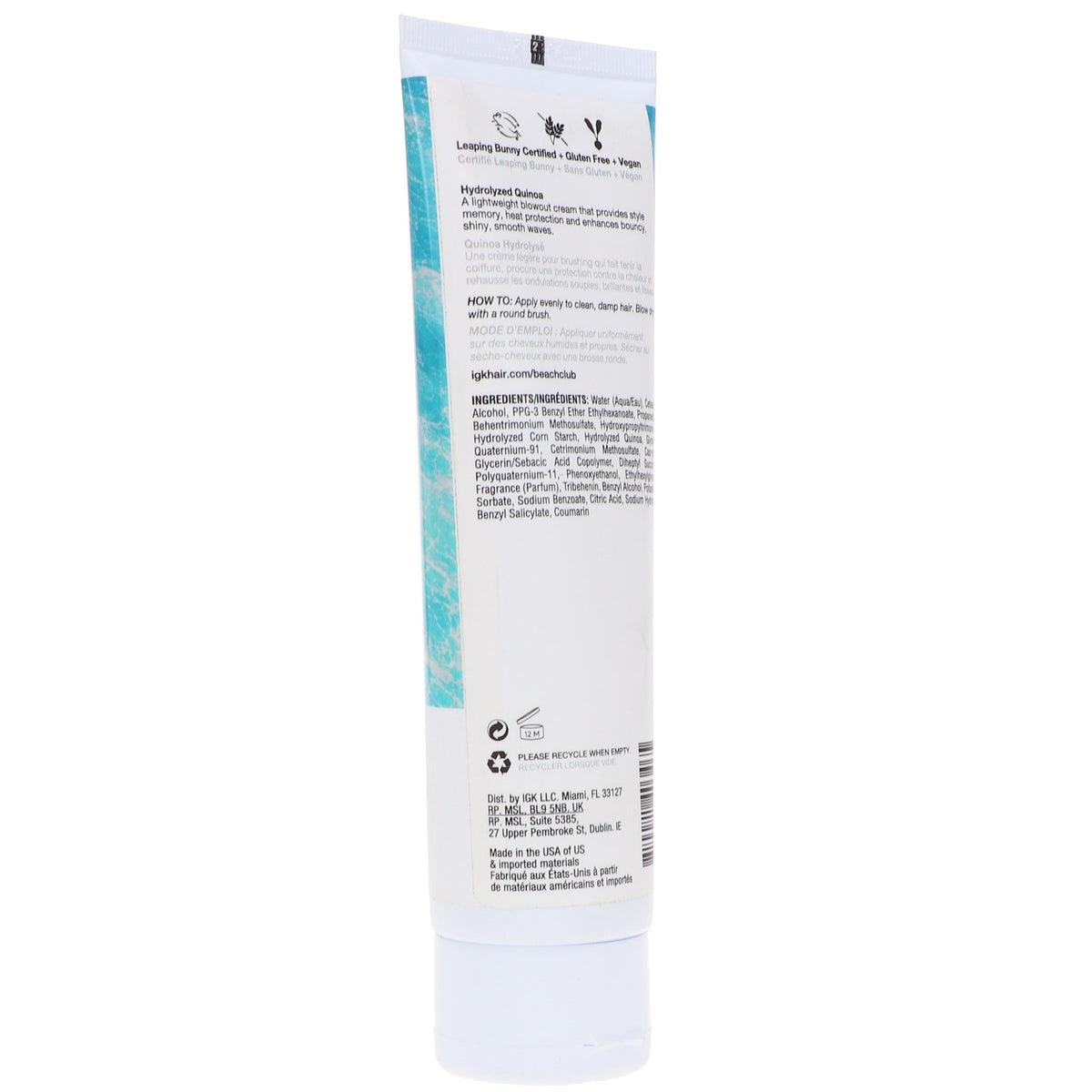 IGK Beach Club Style Memory Blowout Cream 4.5 oz - Volumizing Hair Styling