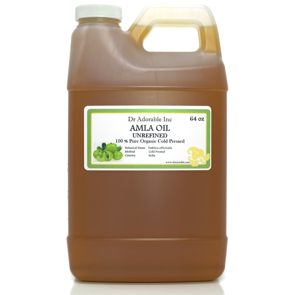Organic Amla Oil 64 oz - Cold Pressed Hair & Skin Care