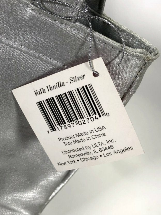 Set of 2 ULTA Holiday Tote VaVa Vanilla Silver Makeup Bags - Made in USA