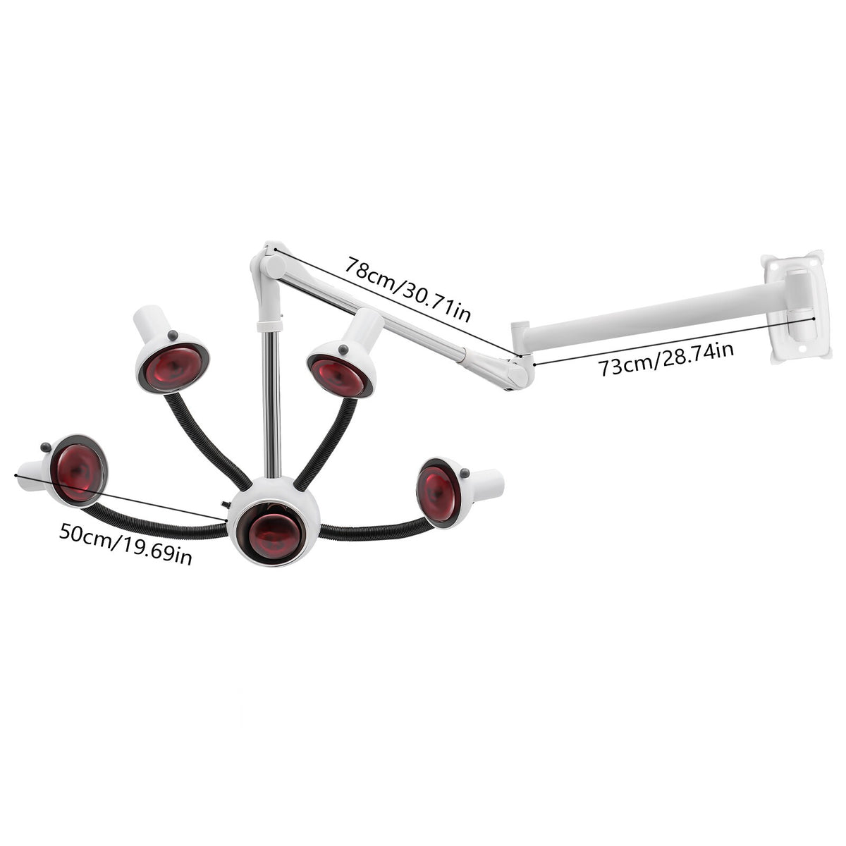 750W Wall Mounted Hair Dryer with Infrared Heat Bulbs for Salons
