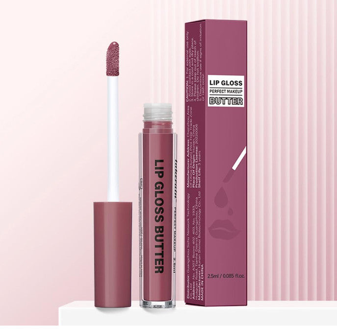 Pink Light Brown Honey Tinted Lip Gloss Set - Nourishing Hydrating Lip Plumper