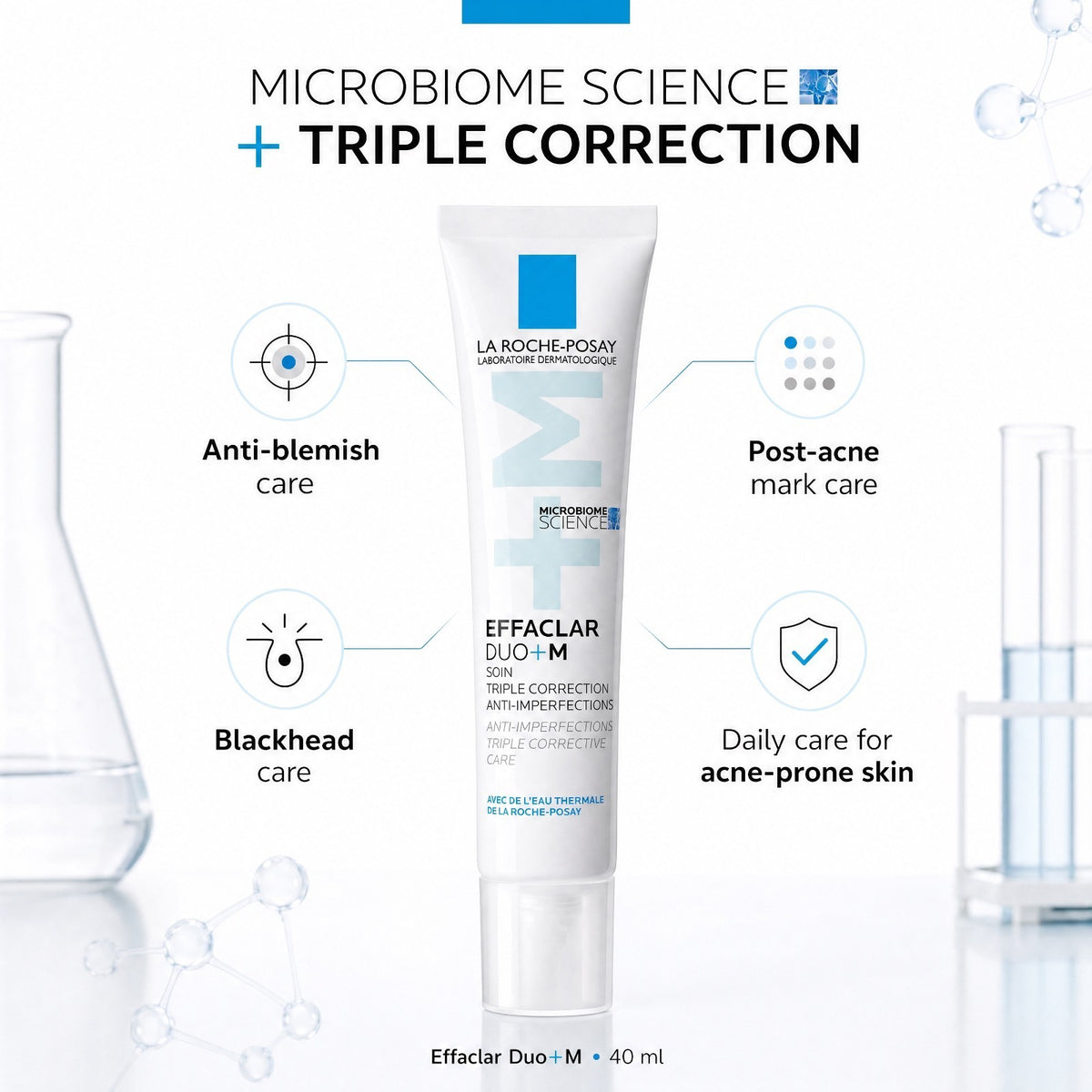 Effaclar Duo Plus M Triple Corrective Acne Treatment 40ml - Oil-Free Gel