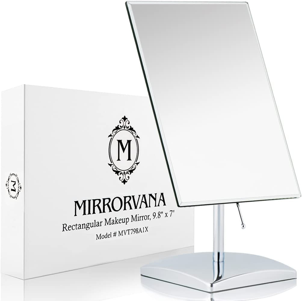 Large Desk Makeup Mirror with Stand - Crystal Clear Reflection, Adjustable, for Office & Vanity