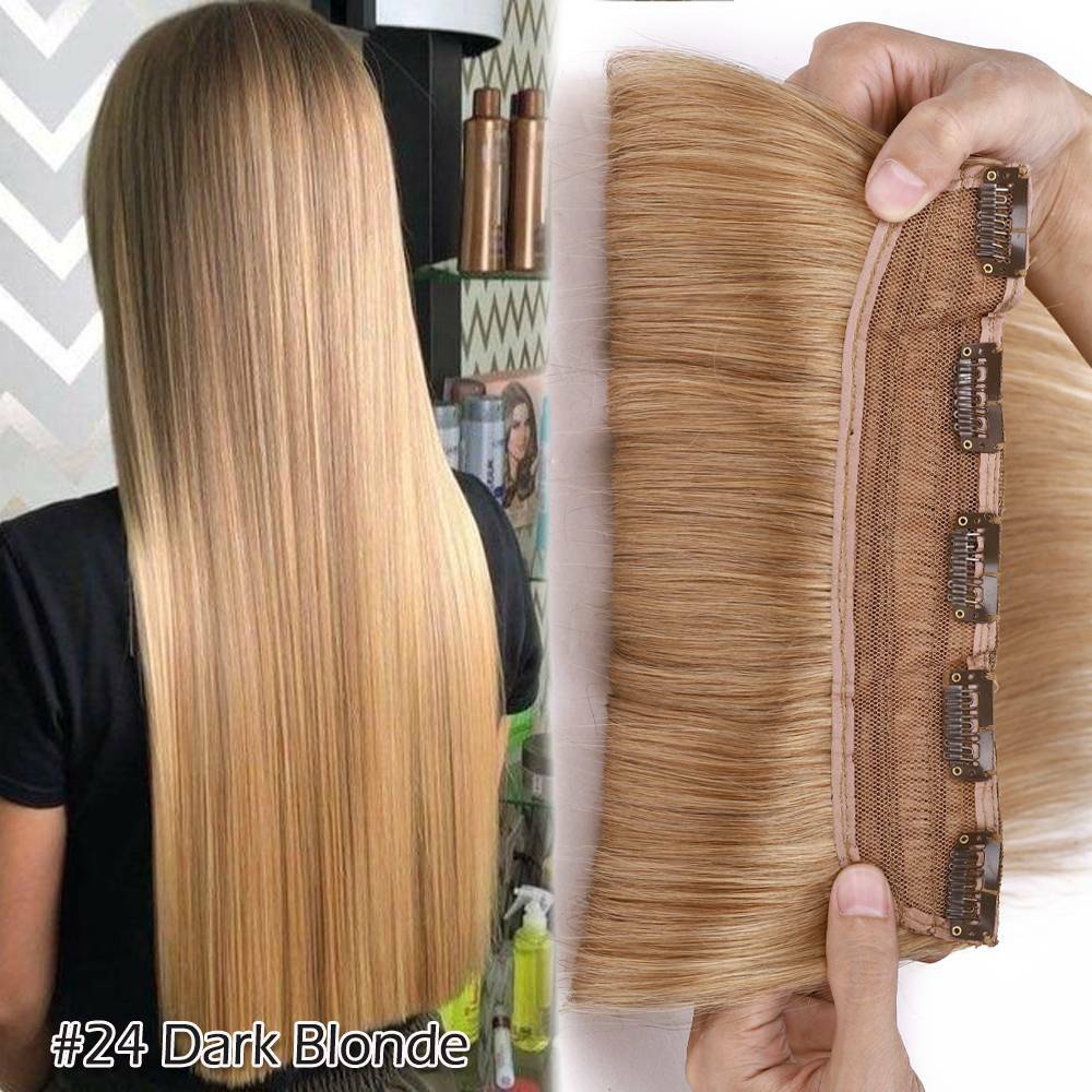 Clip-In Human Hair Extensions Full Head Highlight Straight