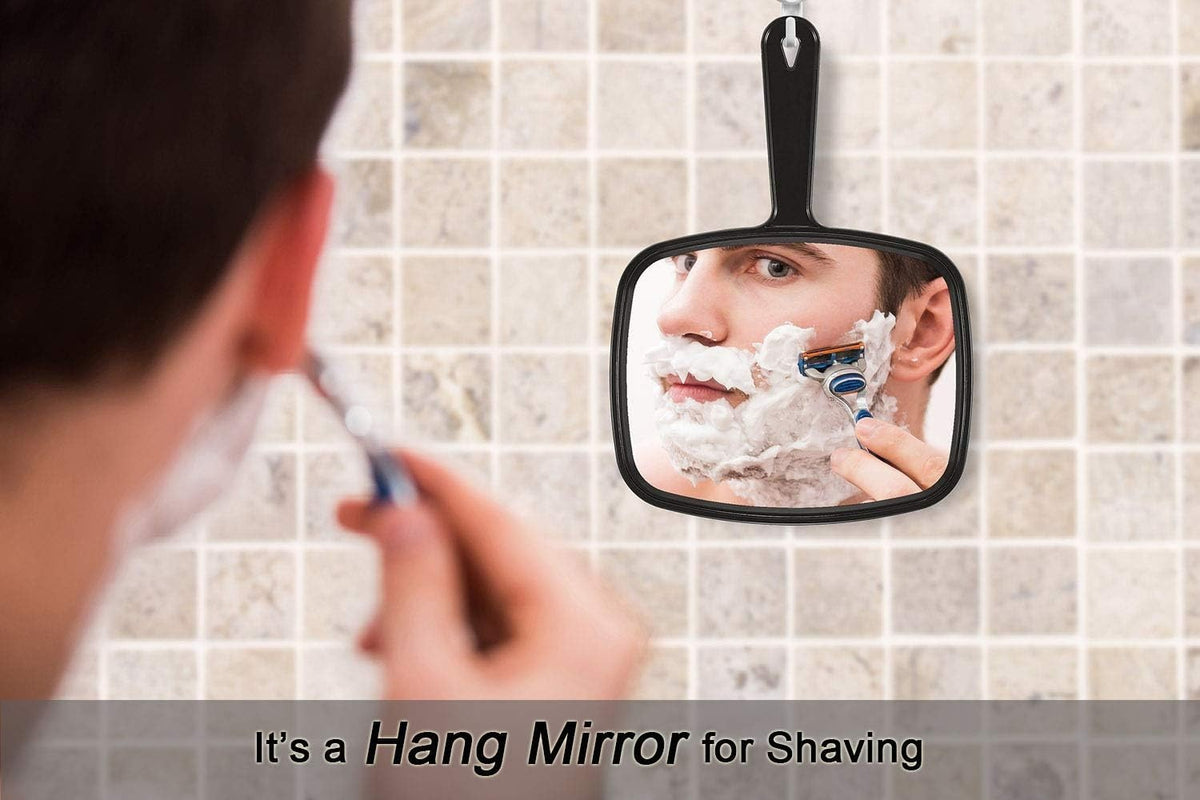 Hand Mirror 10.3 Inch Large Reflection Surface Hairdressing & Makeup Mirror