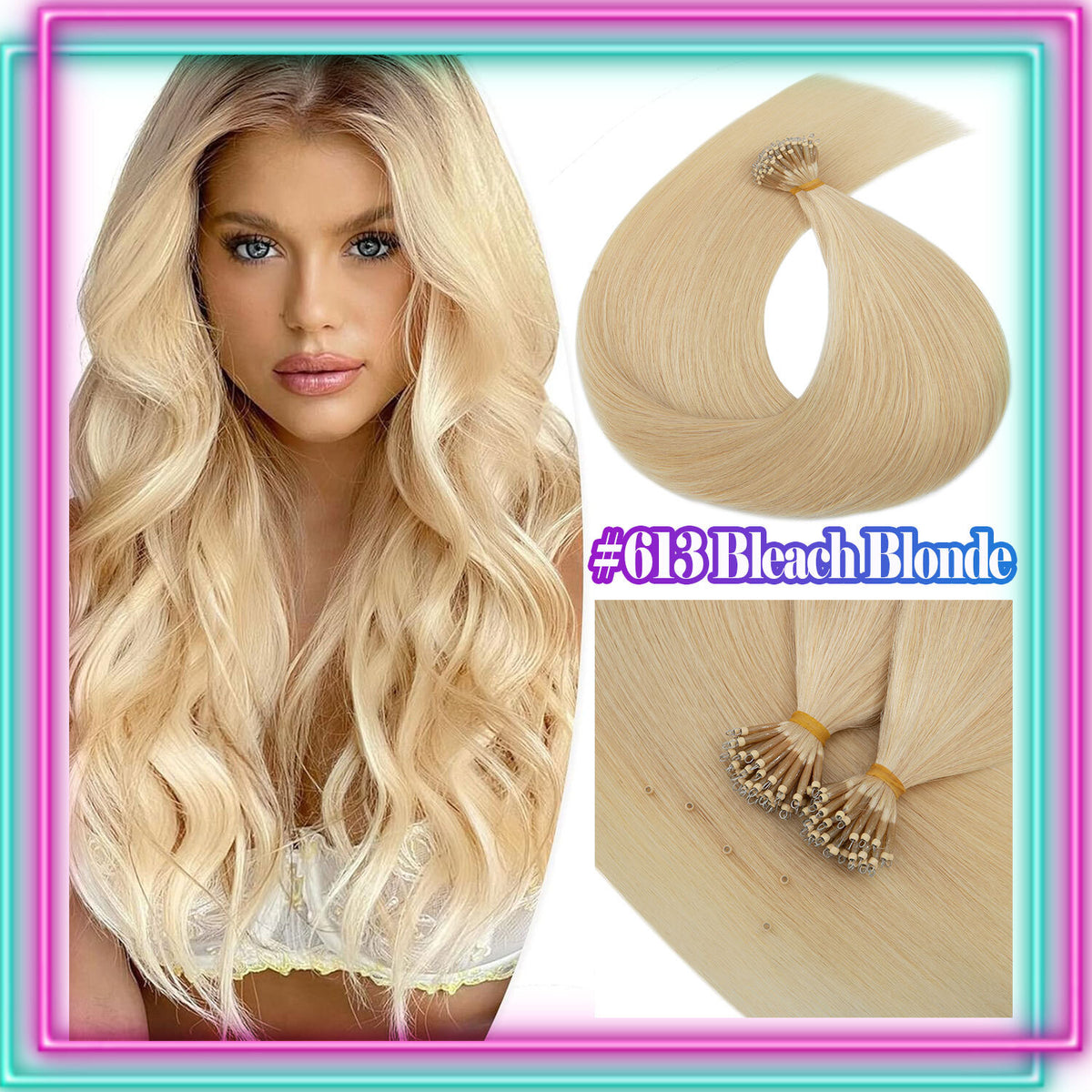Nano Ring Hair Extensions 100% Human Remy Micro Loop Beads - Multiple Colors & Lengths