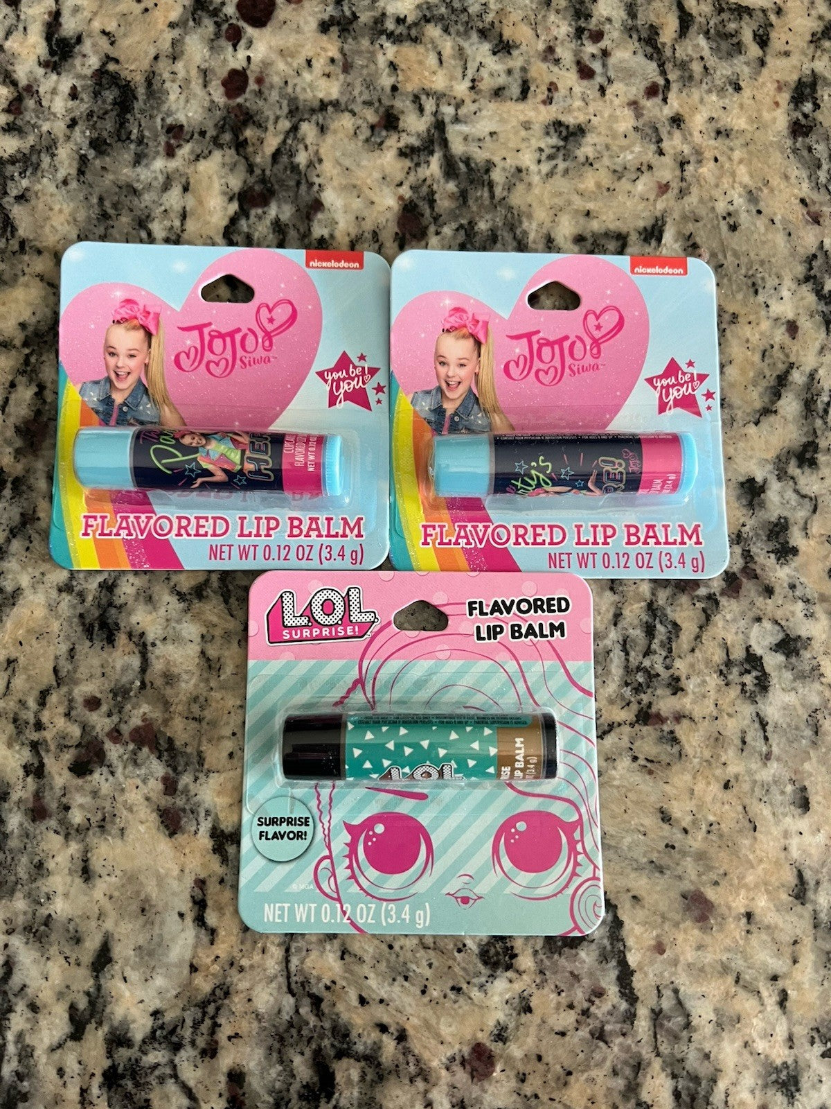 Lip Balm Set - JoJo Siwa & L.O.L. Flavored Lip Balms, 3 Pack