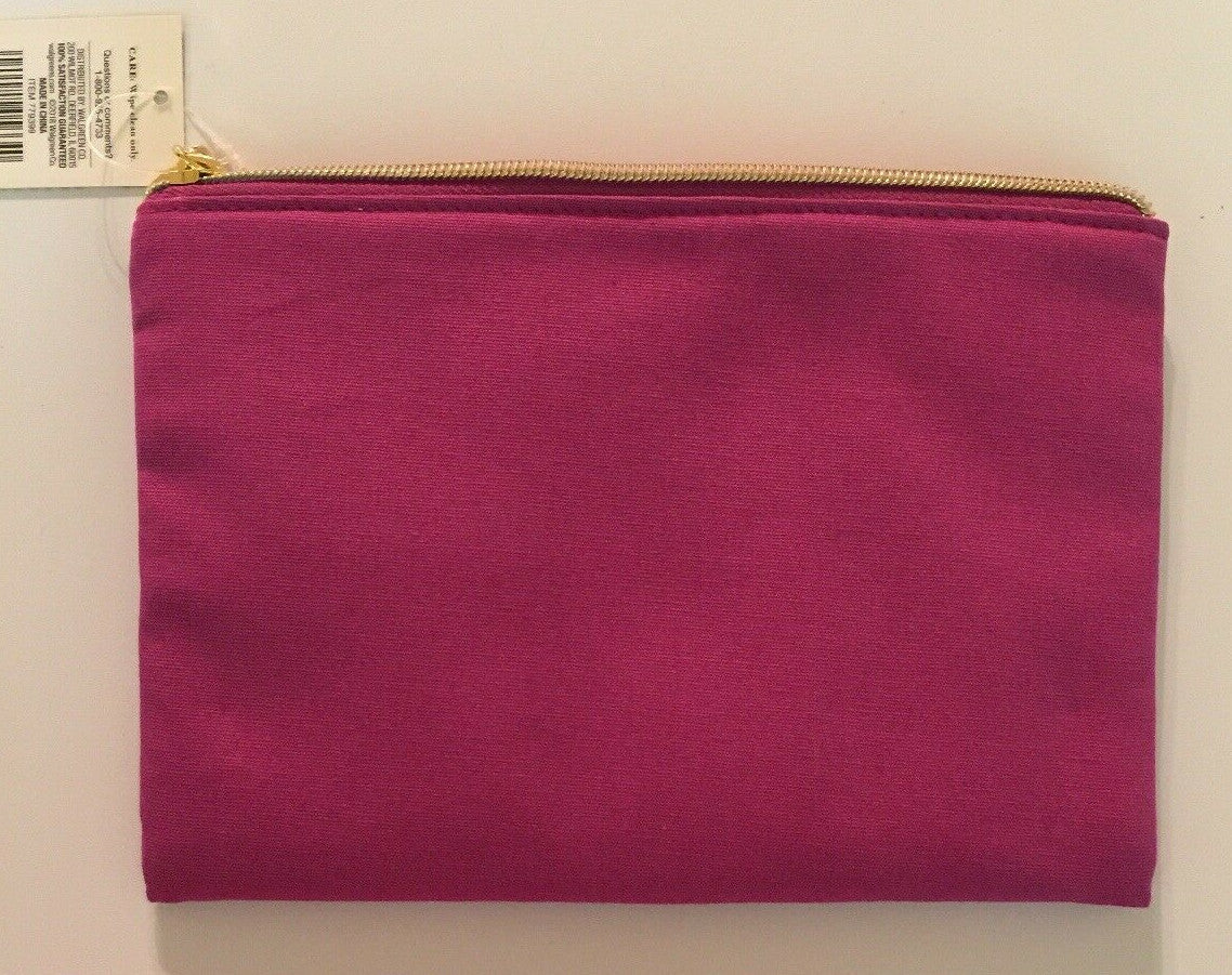 Multi Color Heart Makeup Bag Cosmetic Travel Pouch with Gold Hardware