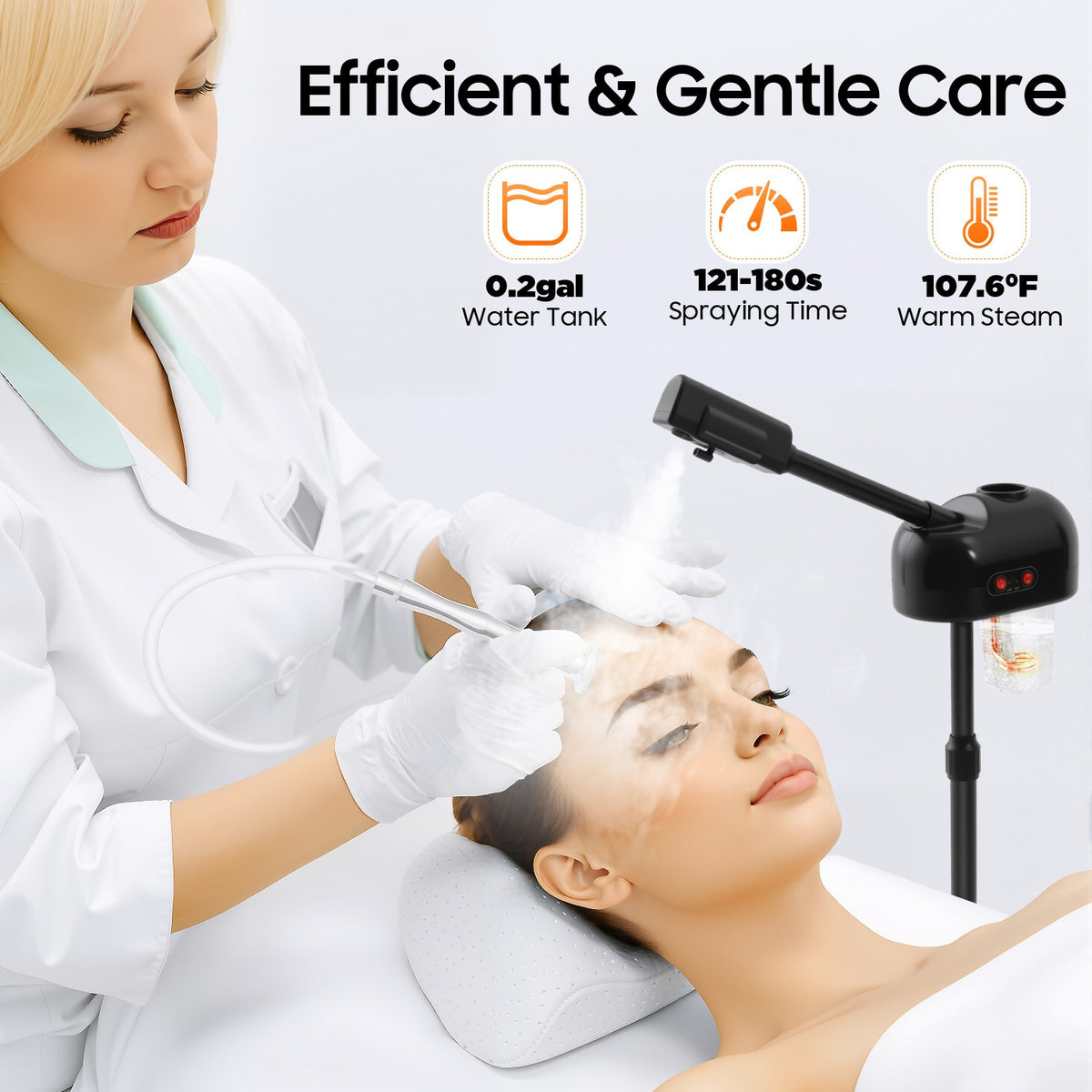 Black 2-in-1 Facial Steamer with Ozone - 750ml