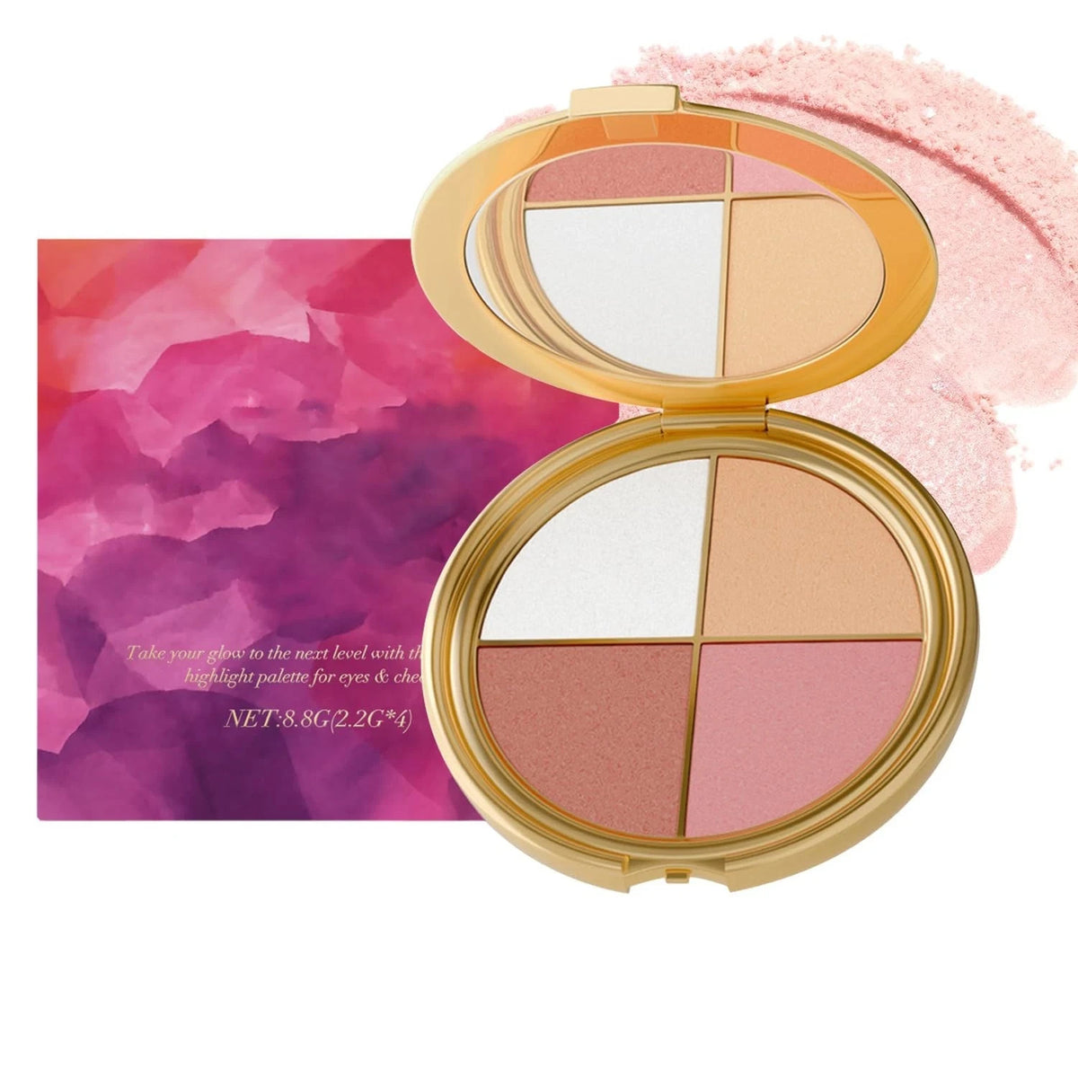 Glow Wardrobe Palette - Highlighting Eye & Cheek Makeup Set with Rich Shades