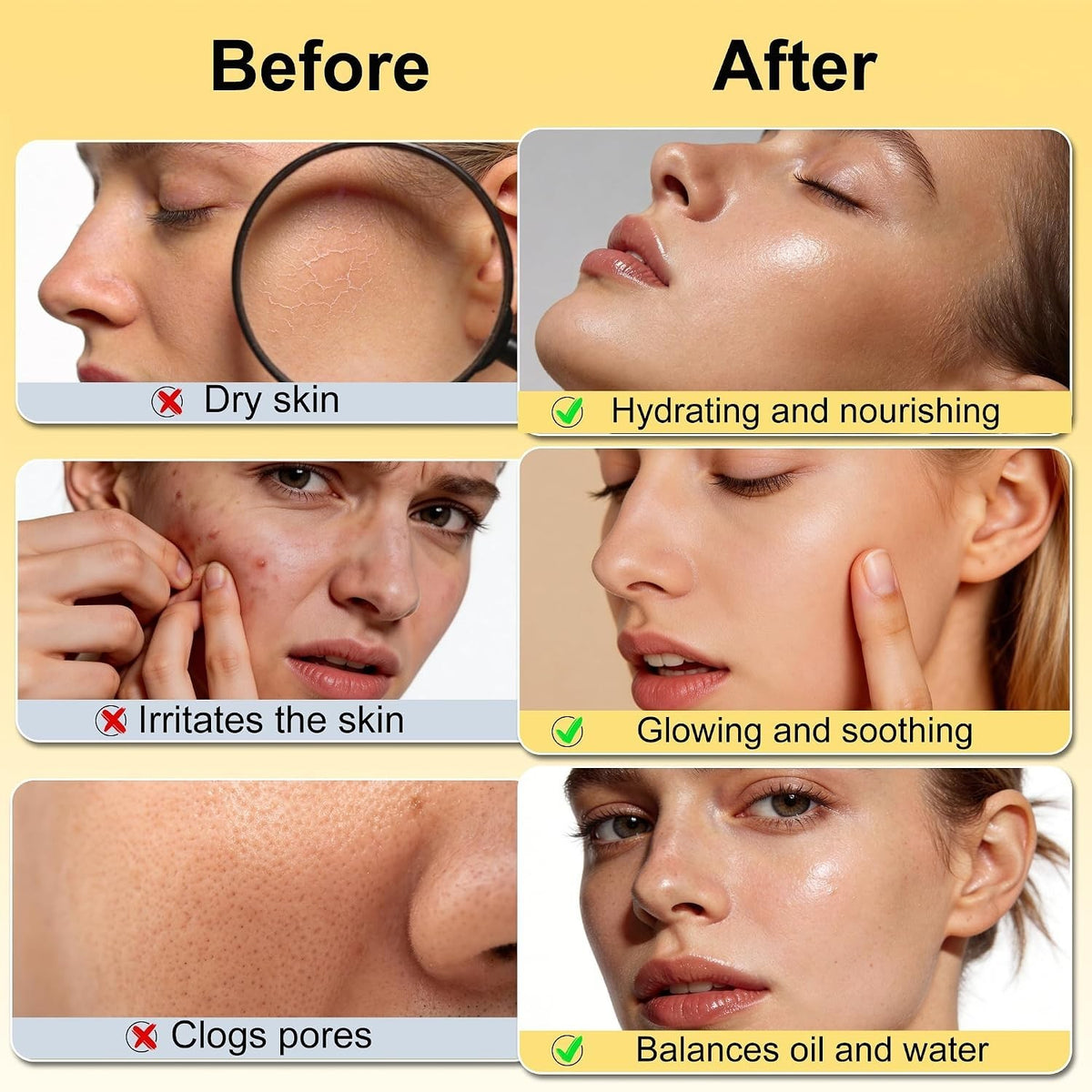 All-in-One Facial Care Set with Rice Extract for All Skin Types - 6 Pieces