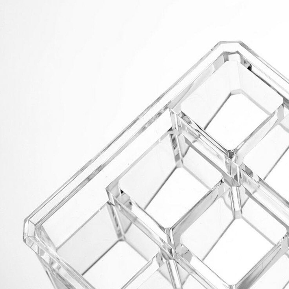 Clear Makeup Organizer with 18 Lipstick Slots - Cosmetic Storage Box