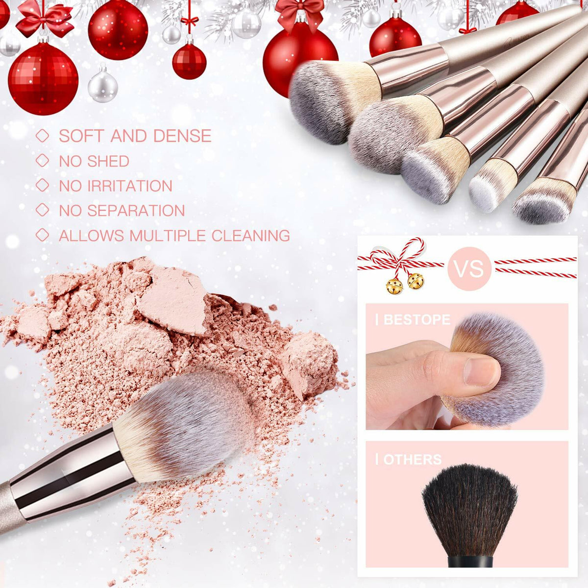 Makeup Brush Set 20 Pcs Synthetic Face & Eye Brushes for Foundation Contour