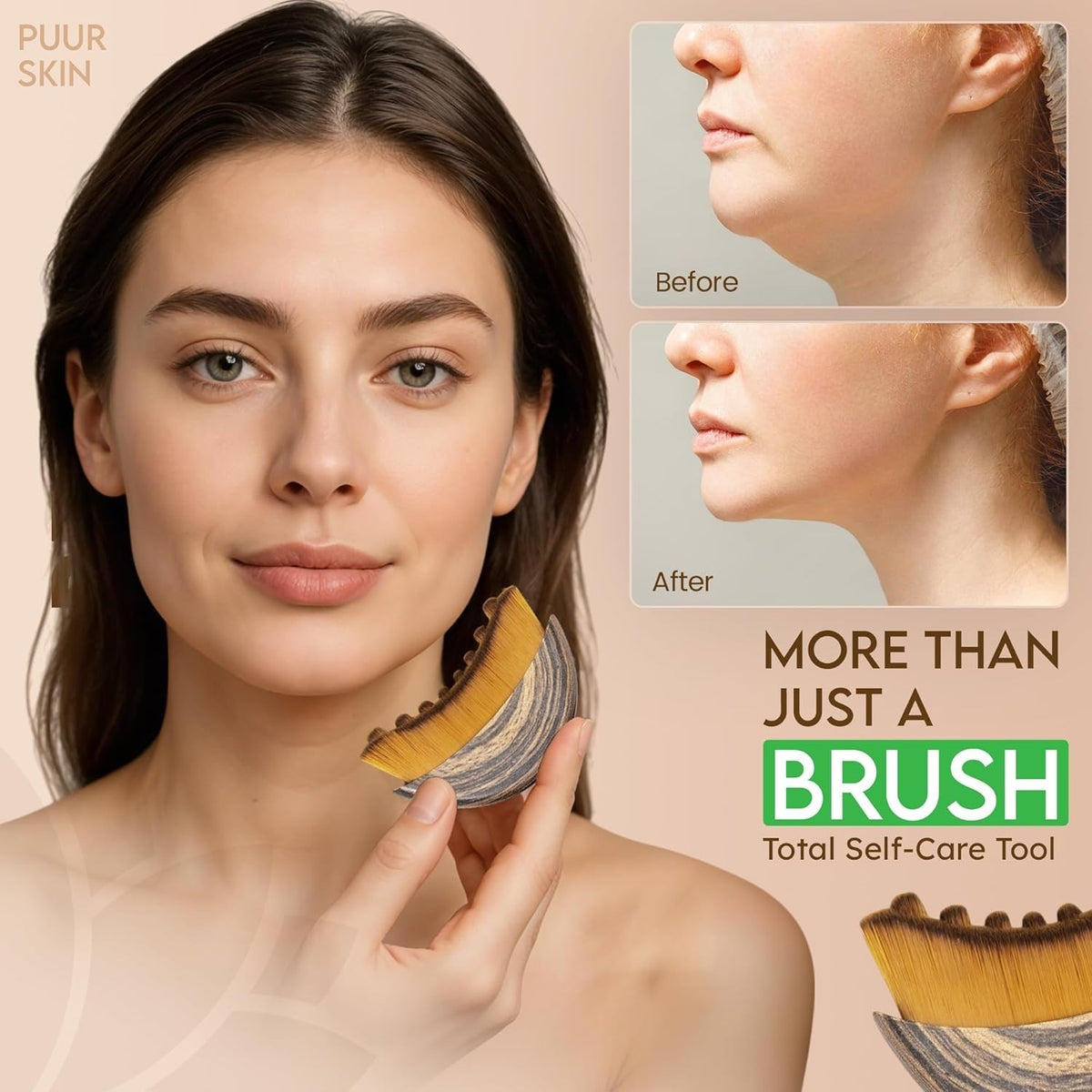 Manual Lymphatic Drainage Face Brush for Sculpting & Glowing Skin