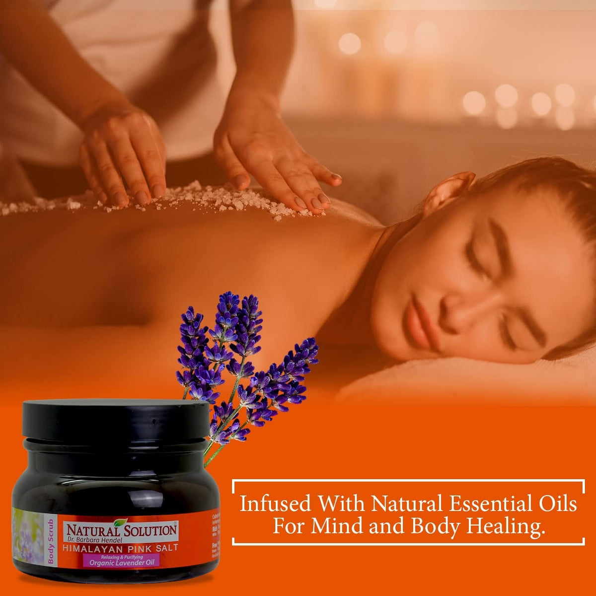 Himalayan Salt Body Scrub with Organic Lavender Oil, Relaxing &