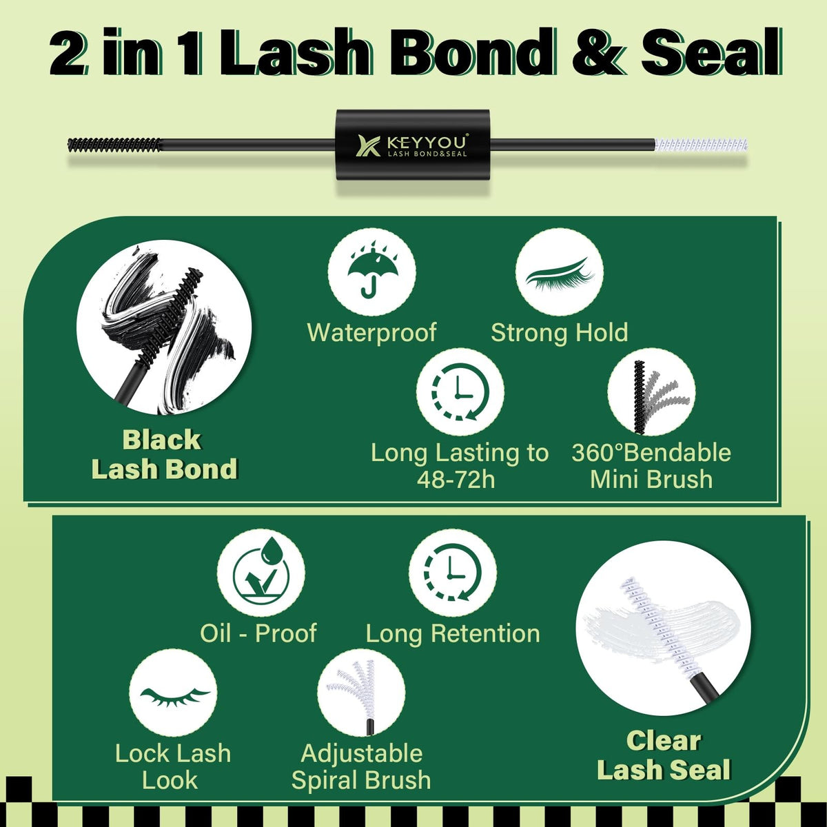 Lash Bond and Seal Black Glue 10ml – 2-in-1 Lash Adhesive, Latex‑Free
