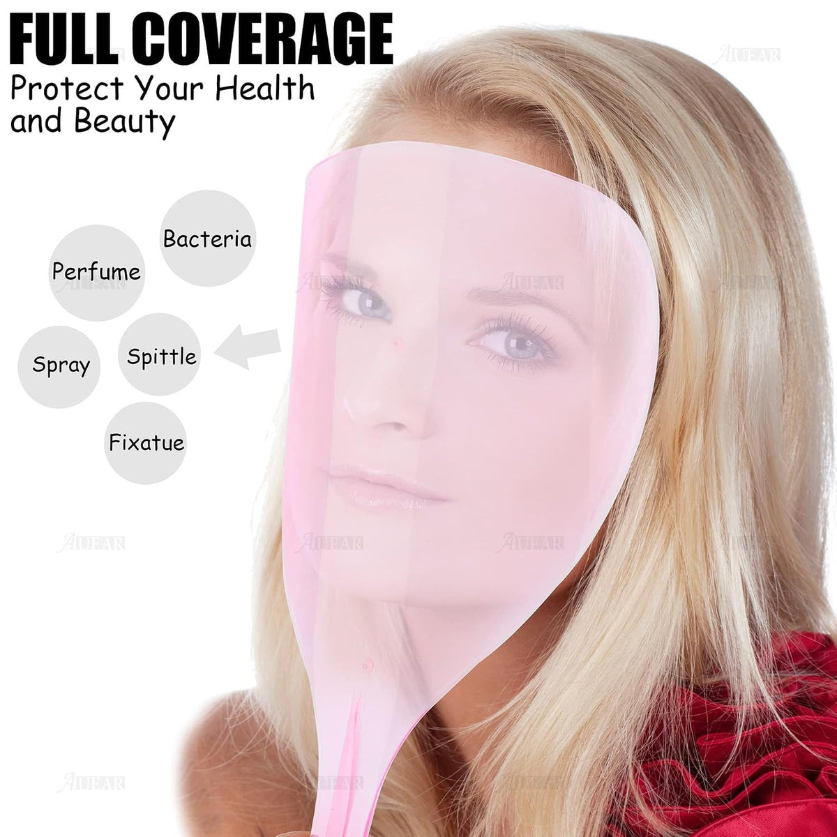 Pro Barber Hair Cutting Shield - Pink Hairdressing Mask Waterproof