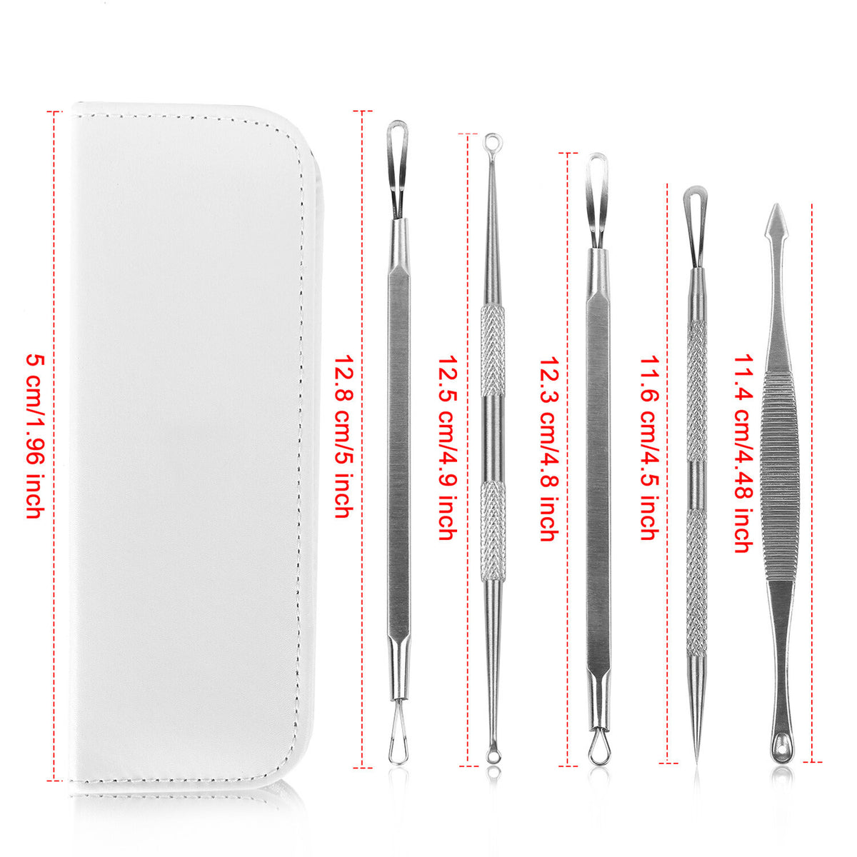 Blackhead Remover Kit 5 Pcs Facial Pimple Extractor Tools Set