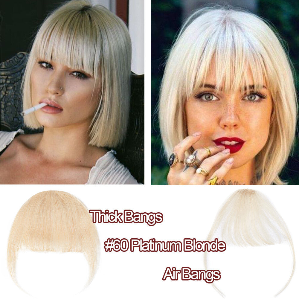 Clip-In Human Hair Bangs Extensions for Customizable Hairstyles